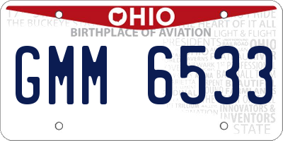 OH license plate GMM6533