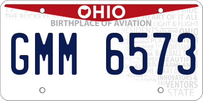 OH license plate GMM6573