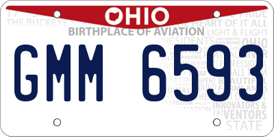 OH license plate GMM6593