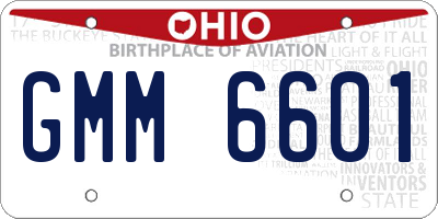 OH license plate GMM6601