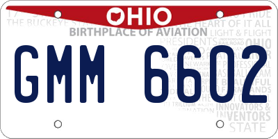 OH license plate GMM6602