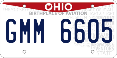 OH license plate GMM6605