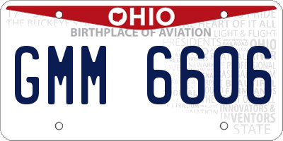 OH license plate GMM6606