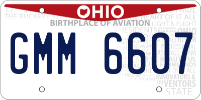 OH license plate GMM6607