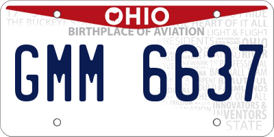 OH license plate GMM6637