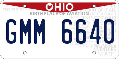 OH license plate GMM6640