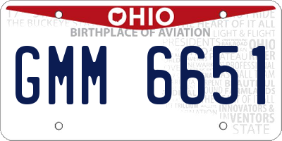 OH license plate GMM6651