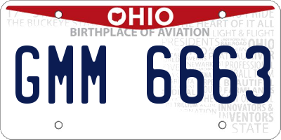 OH license plate GMM6663