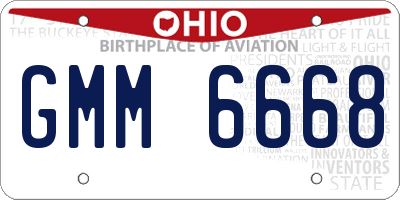 OH license plate GMM6668