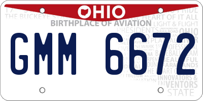 OH license plate GMM6672