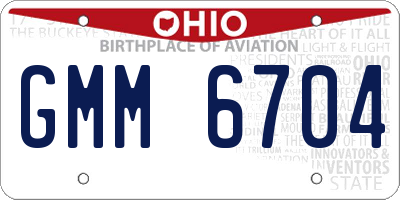 OH license plate GMM6704