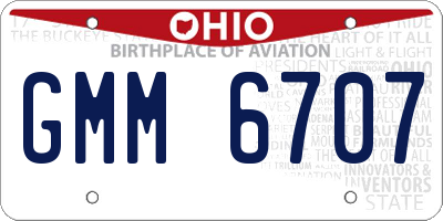 OH license plate GMM6707