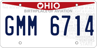 OH license plate GMM6714