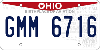 OH license plate GMM6716