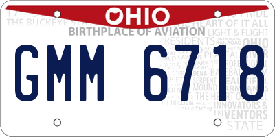 OH license plate GMM6718