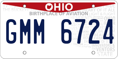 OH license plate GMM6724