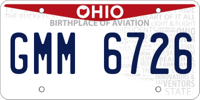 OH license plate GMM6726
