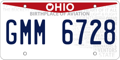 OH license plate GMM6728