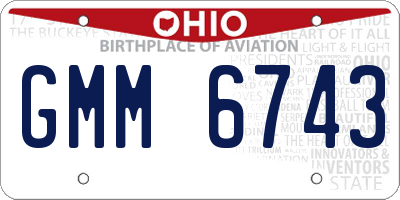 OH license plate GMM6743