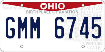 OH license plate GMM6745