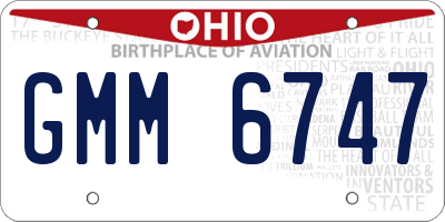OH license plate GMM6747