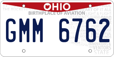 OH license plate GMM6762