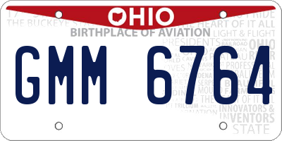 OH license plate GMM6764