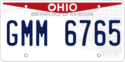 OH license plate GMM6765