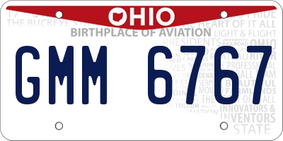 OH license plate GMM6767