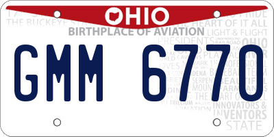 OH license plate GMM6770