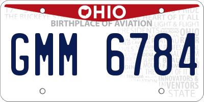 OH license plate GMM6784