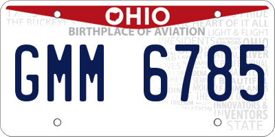 OH license plate GMM6785