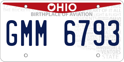 OH license plate GMM6793