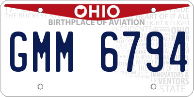 OH license plate GMM6794