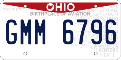 OH license plate GMM6796