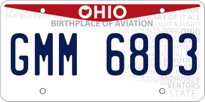 OH license plate GMM6803