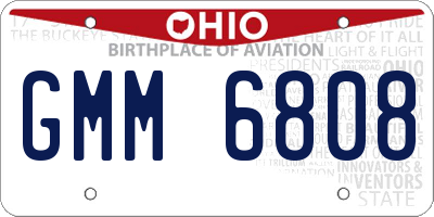OH license plate GMM6808