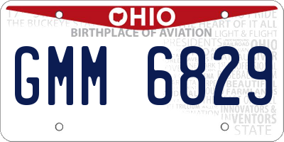 OH license plate GMM6829