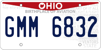 OH license plate GMM6832