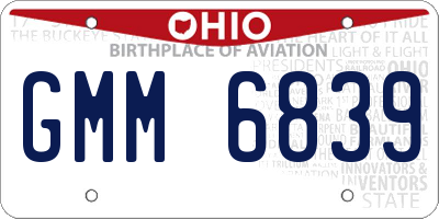 OH license plate GMM6839