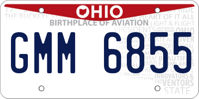 OH license plate GMM6855