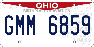 OH license plate GMM6859