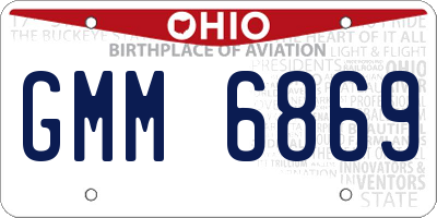 OH license plate GMM6869