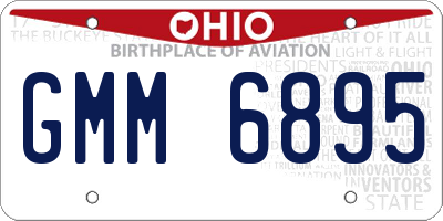 OH license plate GMM6895