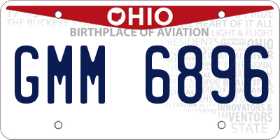 OH license plate GMM6896