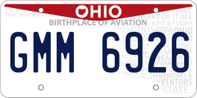 OH license plate GMM6926