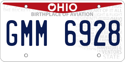 OH license plate GMM6928