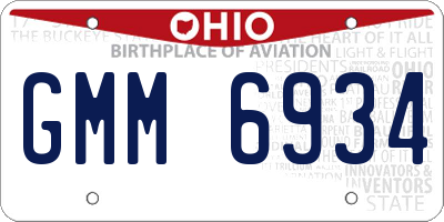 OH license plate GMM6934