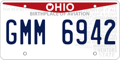 OH license plate GMM6942