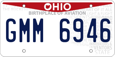 OH license plate GMM6946
